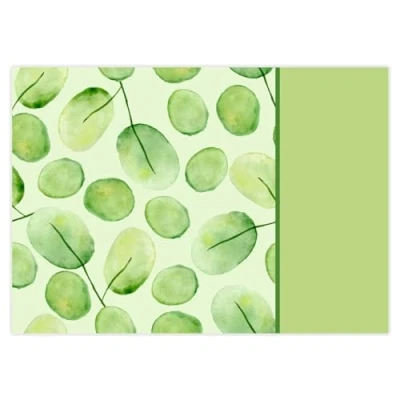 Image de dv_1081 Lot de 100 sets table avec motif aquarelle I Feuilles vertes DIN A3 Carré Set en papier Design moderne jetable Gastronomie et maison