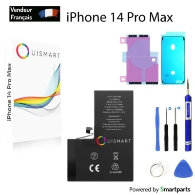 Image de OuiSmart® BATTERIE POUR IPHONE 14 PRO MAX INTERNE NEUVE DE REMPLACEMENT AVEC OUTILS + ADHESIF JOINT