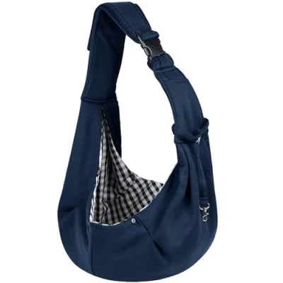 Image de Sarsumir Sac de Transport pour Chien et Chat Bandoulière Réglable à Mains Libres Petit Moyen Animaux Jusqu’à 7.5kg, Bleu