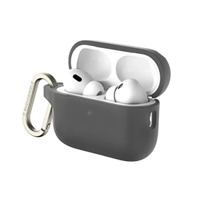 Image de RHINOSHIELD coque avec mousqueton compatible Apple [ AirPods Pro 2 ] Protection de qualité militaire contre les chocs, résistante aux rayures, chargement sans fil [Noir Classic, Standard Set]