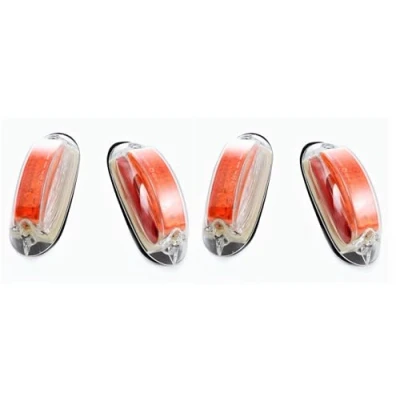 Image de 4 X LED double côté marqueur lumières Marquage E 12/24 V Triple Fonction vertical Fit Rouge/blanc/orange pour camion remorque caravane Chassis Bus Camper Van IP67