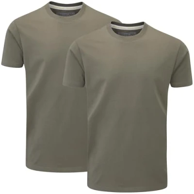 Image de Charles Wilson Pack de 2 T Shirts à Col Rond (XL, Charcoal (0824))