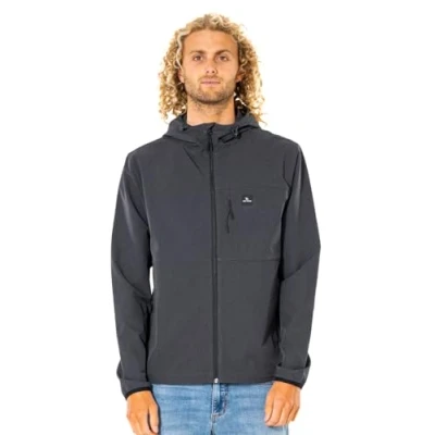 Image de RIP CURL Elite Anti Series Veste Coupe Vent à Capuche Hydrofuge, Noir, L Homme