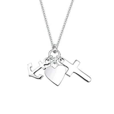 Image de Elli Glaube Liebe Hoffnung Collier, Femme, Taille: 45, Silber