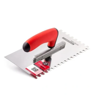 Image de COMENSAL Truelle de Dentée Taloche pour Colle en Acier Inoxydable Crantée Outil Tuile Made in EU Dent 8x8 mm