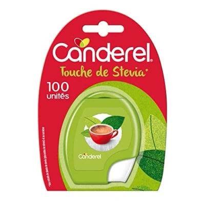 Image de Canderel Touche de Stevia Comprimés Distributeur Faible teneur en calories Édulcorant à base Stévia 100 (L&#039;emballage peut varier)