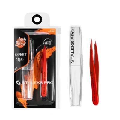 Image de STALEKS PRO Pince à épiler pour sourcils poils incarnés en acier inoxydable Expert 11/5