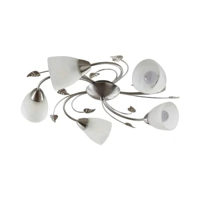 Image de Lindby Plafonnier Yannie à intensité variable en Gris Métal e. a. pour Salon &amp; Salle manger (à 5 lampes, E14), Luminaire Plafonnier, Lampe Plafond, Eclerage Eclairage Interieur