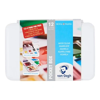 Image de Van Gogh Estuche de acuarelas básicas Con 12 en medias pastillas + 3 Colores Gratis (20808632)