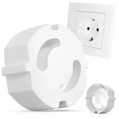 Image de REDTRON 20xCache Prise Bébé Electrique, Cache pour Securite Enfant, protection Courant Électrique, contre les chocs électriques, Caches Prises Universal sans colle, Blanc