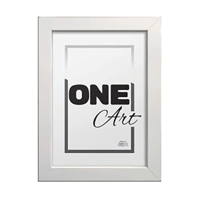 Image de aFFa frames, Hekla, Cadre Photo MDF, Facile à Nettoyer, Rectangle, Avec Façade en Verre Acrylique, Blanc, 15x21 cm