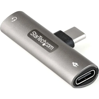 Image de StarTech.com Adaptateur USB C Audio &amp; Chargeur Convertisseur Prise Mini Jack Aux TRRS 3.5mm Casque/Écouteurs 60W Type Power Delivery Pass Through Smartphone/Tablette (CDP235APDM)