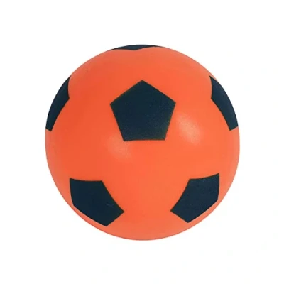 Image de HTI Football 20 cm Fun Sport Ballon de Soccer intérieur/extérieur en Mousse éponge Douce Convient aux garçons et Filles Tous âges (Orange 19.4cm)