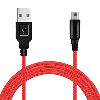 Image de OcioDual Cable Chargeur USB 1,5m Rouge Tressé Compatible avec Ninten DSi,DSi XL,2DS,New 2DS XL,3DS,3DS XL,New 3DS,New 3DS XL Cordon de Charge Alimentation Conception Renforcée Anti Rayures Cord