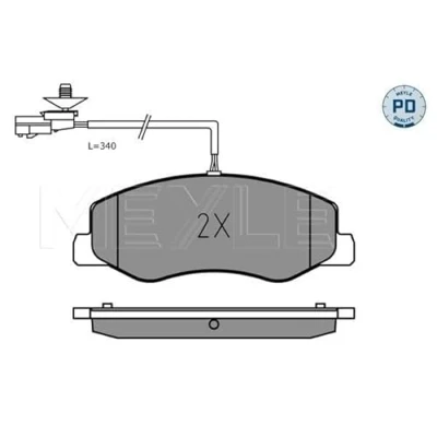 Image de MEYLE Jeu de plaquettes frein PD Quality Essieu arrière contact signal d&#039;usure inclus avec tôle anti bruit 025 251 7218/PD