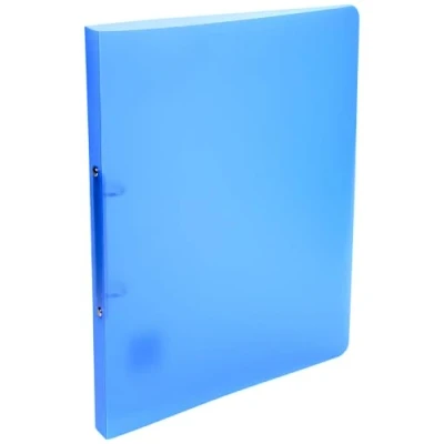 Image de Exacompta Réf. 54152E Carton de 25 classeurs souples translucide Chromaline 2 anneaux ronds diamètre 15 mm Dos 20 Dimensions extérieures : 32x25 cm Format à classer A4 Bleu