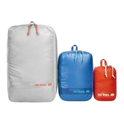 Image de Tatonka Lot de 3 sacs rangement à fermeture éclair Ultra légers et peu encombrants Avec différentes tailles (gris/bleu/noir)