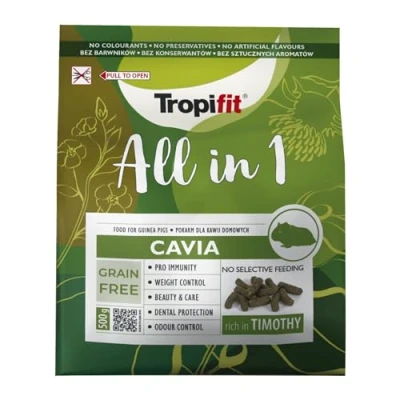 Image de All in 1 Cavia 500g Complete, sans cereales, Nourriture pour cochons d&#039;Inde, Riche en Fibres, a Base de fleole et d’Herbes