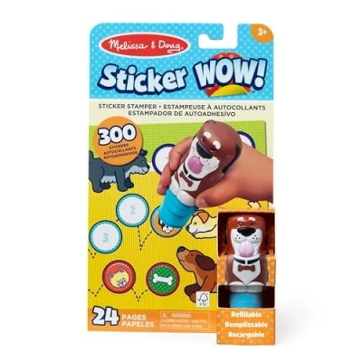 Image de Melissa &amp; Doug Sticker WOW Estampeuse à Autocollants et Bloc d&#039;activités de 24 Pages, 300 Autocollants, Art Bricolage, Jouet Manipuler, Personnage Collectionner Chien