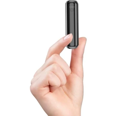 Image de Mini Batterie Externe 5000mAh Ultra Compacte Power Bank de 2.4A Charge Rapide,Batterie Secours Chargeur Portable Universel pour iPhone14 13 12 11 X 7 8 iPad Huawei Samsung (Noir)
