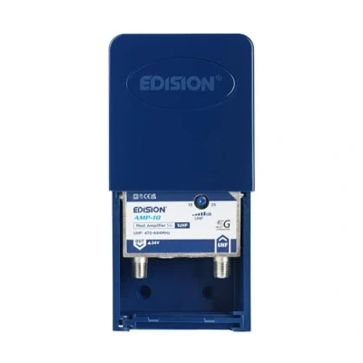 Image de EDISION AMP 10 Préamplificateur de mât Antenne TV TNT 1UHF, 25db Réglable, 107dBmV, 24V, pour Numérique Terrestre DVB T/T2, Bande passante UHF 470 694Mhz, avec Filtre 5G LTE
