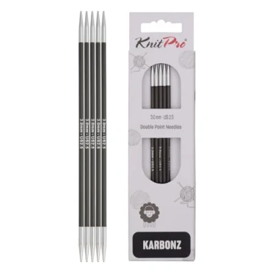 Image de KnitPro KP41109 Aiguilles Double Pointes Bois Noir/Argent 15 cm x 3 mm
