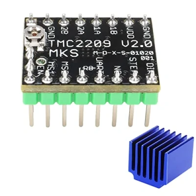 Image de WANGCL Pilote de moteur pas à TMC2209 avec dissipateur chaleur, excellent effet muet pour imprimante 3D Park MKS Gen L/MKS SGen L/SKR V1.3
