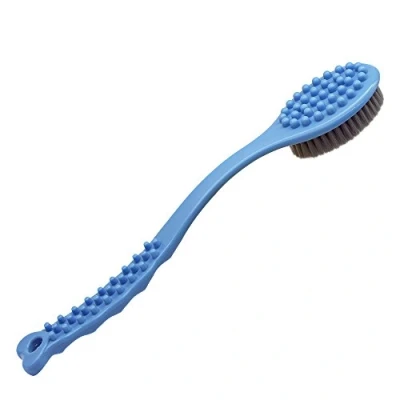 Image de QiCheng&amp;LYS brosse de bain à manche long massage corporelle douce et confortable, peut nettoyer le dos dans toutes les directions (bleu)