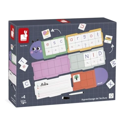 Image de Janod Apprentissage de l&#039;Ecriture Idéal Préparation Maternelle et Petite Section Apprendre 6 Planches 78 Lettres Magnétiques Jouet Educatif Enfant Dès 4 ans J05092, Multicolore