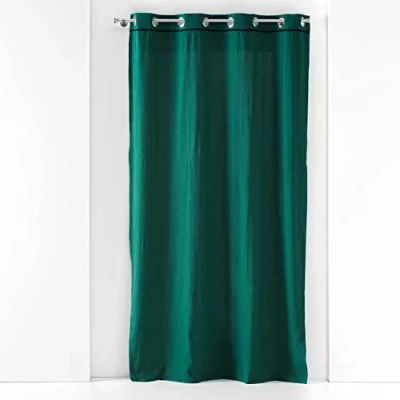 Image de douceur d&#039;intérieur, Rideau à Oeillets (135 x 240 cm) Linette Emeraude, Coton Lavé