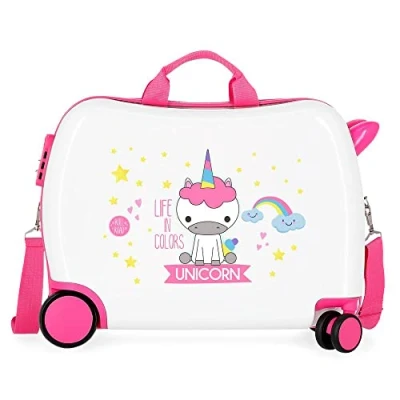 Image de Roll Road Little Me Valise Enfant Blanc 50x38x20 cms Rigide ABS Serrure à combinaison 34L 2,1Kgs 4 roues Bagage main
