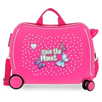 Image de Enso Save the Planet Valise Enfant Rose 50x38x20 cms Rigide ABS Serrure à combinaison 34L 2,1Kgs 4 roues Bagage main