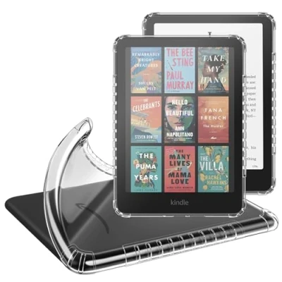 Image de FINTIE Étui pour 7&quot; Kindle Paperwhite 2024 (12e Génération) et Colorsoft Signature Edition (1re Génération), Coque Arrière Transparente Fine Légère Housse en TPU Souple Antichoc, Noir