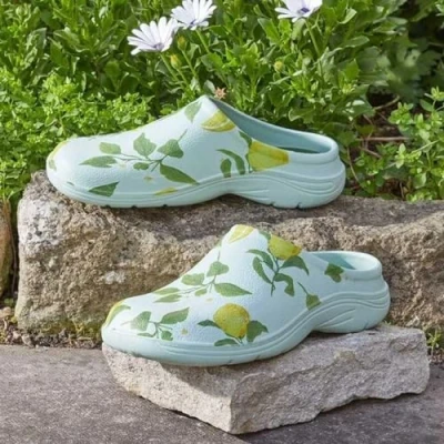 Image de Briers Sabots de jardin avec semelle souple Citron sicilien, bleu clair, 40 EU