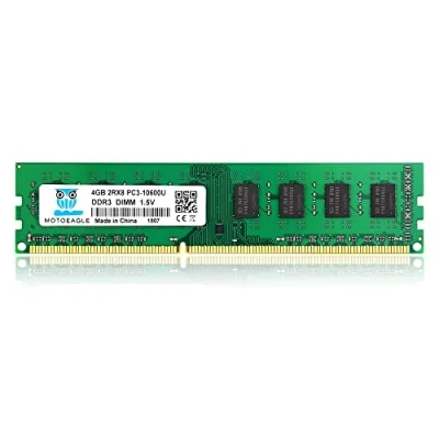 Image de Motoeagle Mémoire RAM 4GB de Bureau 2RX8 PC3 10600U DDR3 1333 MHz DIMM Non Tampon 1,5 V CL9 240 Broches