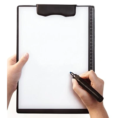 Image de DESIGN INNOVANT le bloc notes magnétique de Magnetoplan est une surface d&#039;écriture ferme et lavable dotée d&#039;un mécanisme pliage pour fixer papier.