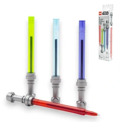 Image de IQ LEGO Star Wars 52875A Lot de 4 stylos à encre gel Motif sabre laser