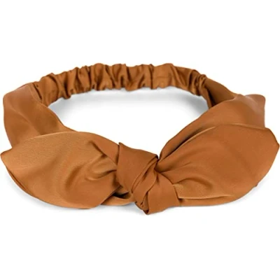Image de styleBREAKER Bandeau uni pour femmes avec un nœud et cordon élastique, serre tête, pin up, rockabilly 04026035, couleur:Cognac