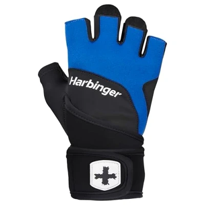 Image de Harbinger Training Grip Wristwrap 2.0 Gants d&#039;haltérophilie, Unisex, Bleu, X Large