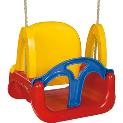 Image de Simba 107174109 Balançoire 3 en 1 avec Corde pré montée Jaune/Bleu/Rouge/Vert Hauteur 120 cm Largeur d&#039;assise 28