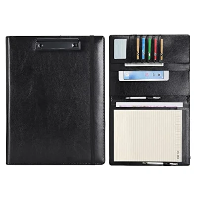 Image de Wonderpool Porte formulaires Documents Conférencier Portfolio Bloc Range Documents, Trieur Organiseur Planchettes pour Bureau Voyage école (A4,Noir)