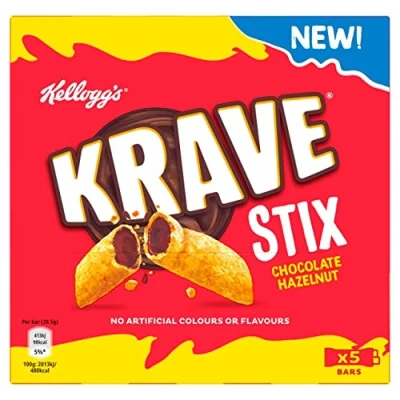 Image de Kellogg&#039;s Krave Stixs Chocolat noisette 5 x 20,5 g