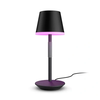 Image de Philips White and Color Ambiance, lampe à poser portable Hue Go Portable, compatible Bluetooth, 370 lm, 16 millions de couleurs, noire, fonctionne avec Alexa, Google Assistant et Apple Homekit
