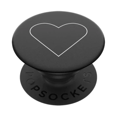 Image de PopSockets Poignée Blanc Heart Noir