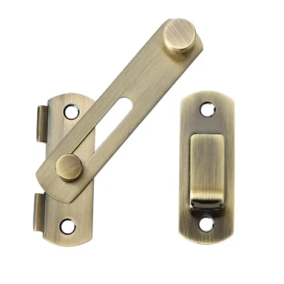 Image de SAYAYO Verrou de Porte Coulissante Serrure Loquet à Bascule Boulon Verrouillage Boucle avec Vis pour Porte, Fenêtre, Placard et Jardin, Finition Brossée en Alliage Zinc, EMS9500 Q