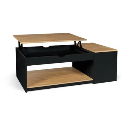 Image de FACILITYS Table Basse avec Plateau relevable Effet Bois Style Industriel