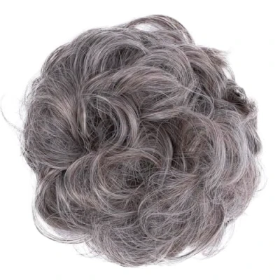 Image de CAISHA Postiche Choucho Avoir Les Cheveux Relevés Volumineux Bouclé Chignon Blond Gris Mix G21A