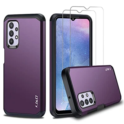 Image de J&amp;D Compatible pour Samsung Galaxy A32 5G/Galaxy M32 5G Coque, Robuste Double Couche Coque de Protection Antichoc et Hybride avec 2 Pièces Protecteur d&#039;Écran en Verre, Pas 4G