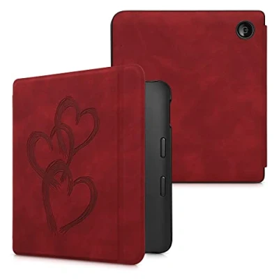 Image de kwmobileÉtui Compatible avec Kobo Libra 2 Coque Étui à Rabat magnétique tabletteeReader Similicuir Rouge foncé