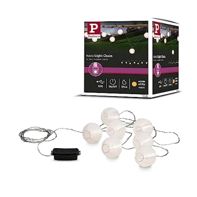 Image de Paulmann Mobile Lampion guirlande 7 l. blanc